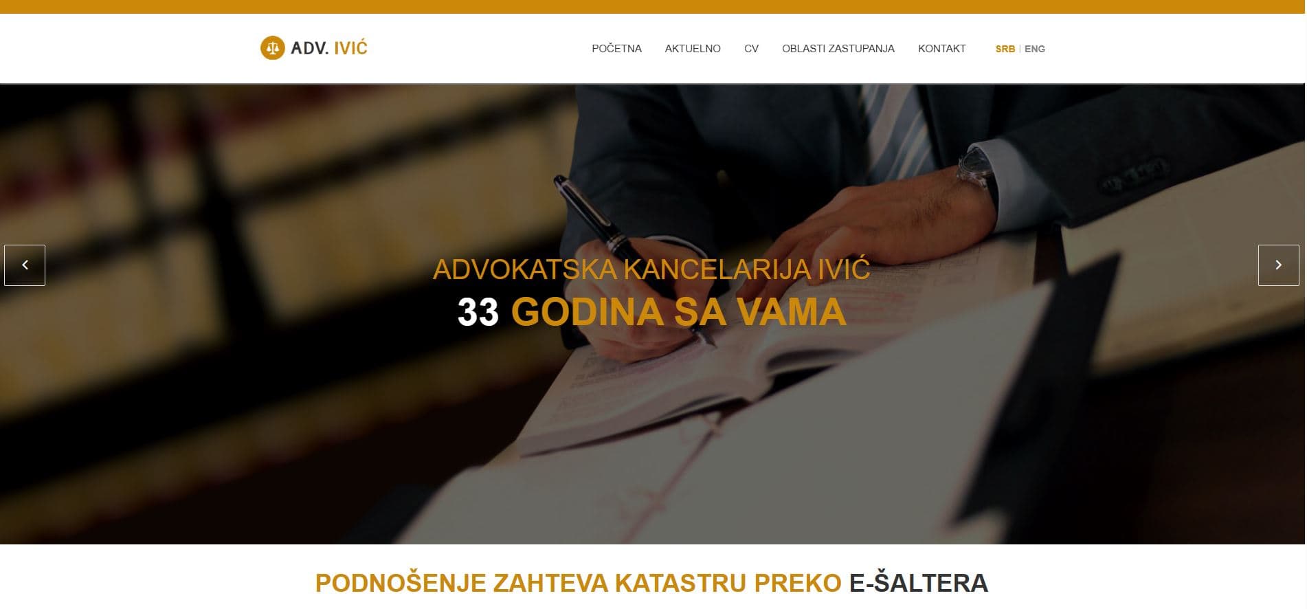 Sajt za advokatsku kancelariju desktop